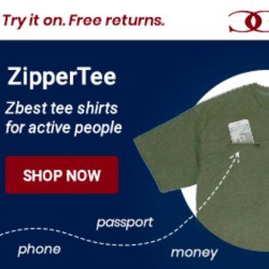 Original ZipperTee From Designer Gregory Cox and the GroxWear Brand.